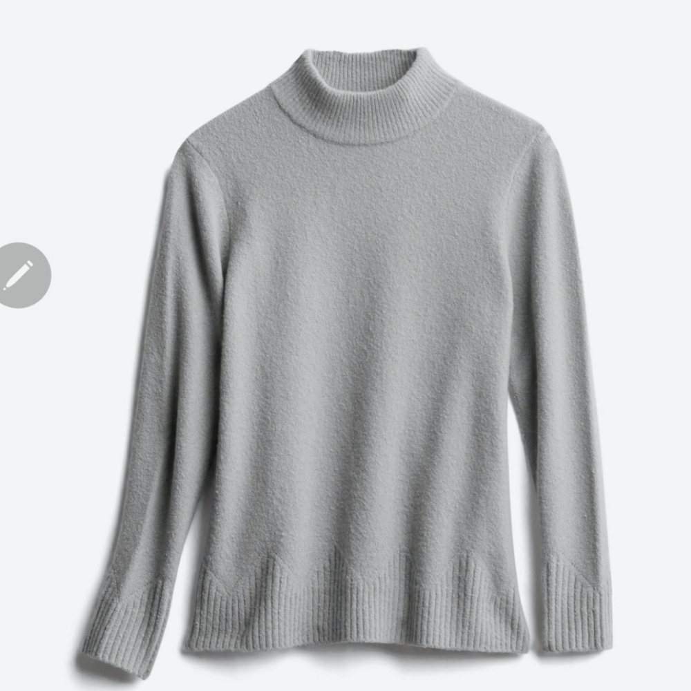 GOLDRAY Lomari Chevron Stitch Hem Mockneck Pullover